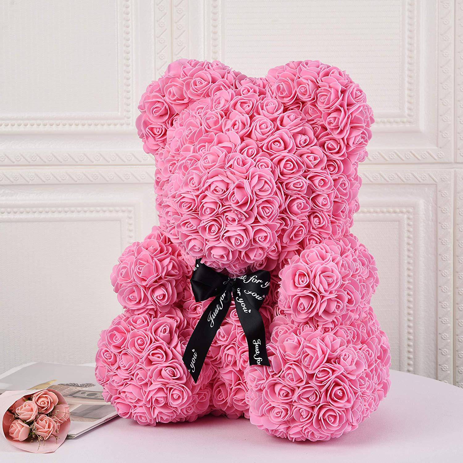 Light Pink Rose Bear - La Fleur Mi Amor