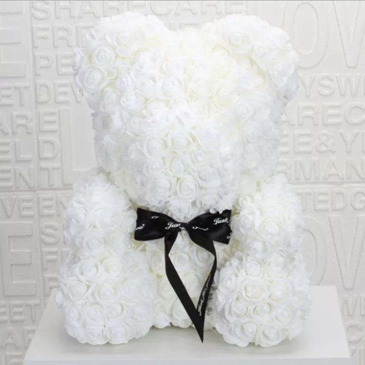 White Rose Bear - La Fleur Mi Amor